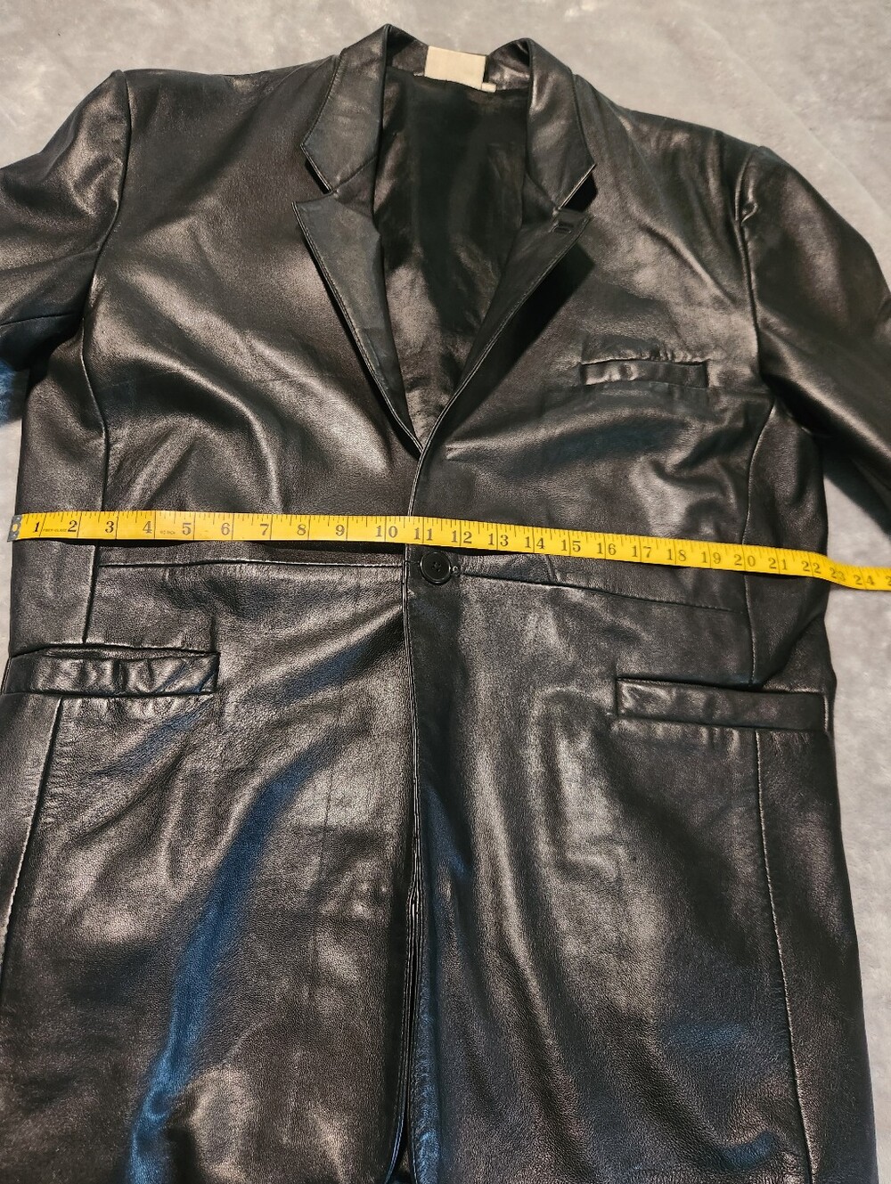 Men's Black Leather Vintage Blazer Jacket - Picture 5 of 13